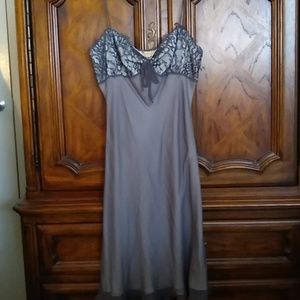Bonnie Strauss Silk Chiffon & Lace Slip Dress, 8